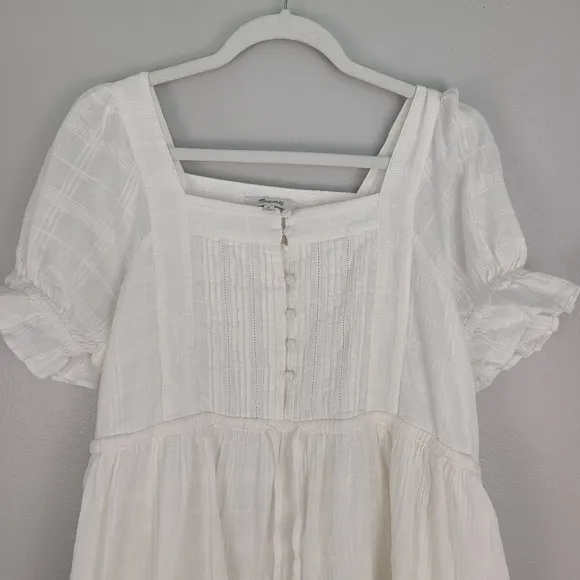 Madewell Peasant Minimalist Retro Classic Prairie Puff-Sleeve with Pockets Dress
