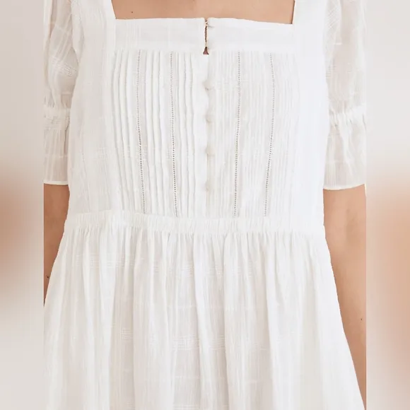 Madewell Peasant Minimalist Retro Classic Prairie Puff-Sleeve with Pockets Dress