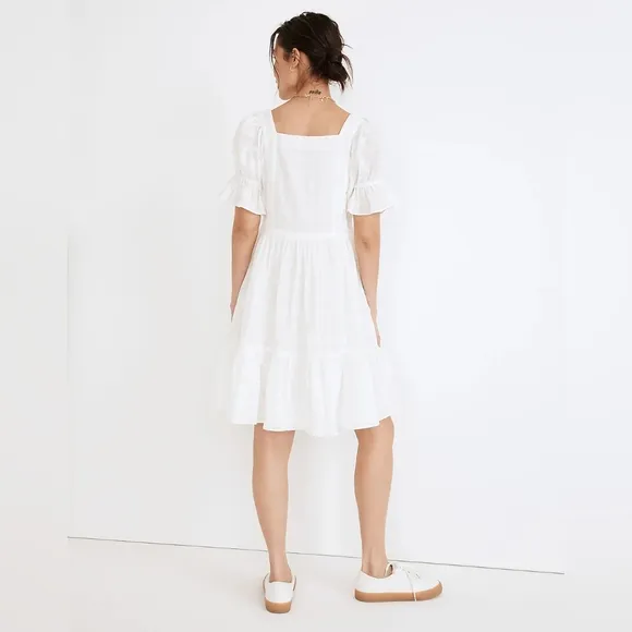 Madewell Peasant Minimalist Retro Classic Prairie Puff-Sleeve with Pockets Dress