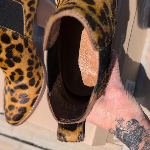 Madewell Reagan Leopard Calf Hair Women's Ankle Boots 6.5