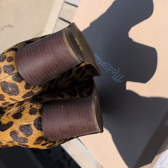 Madewell Reagan Leopard Calf Hair Women's Ankle Boots 6.5