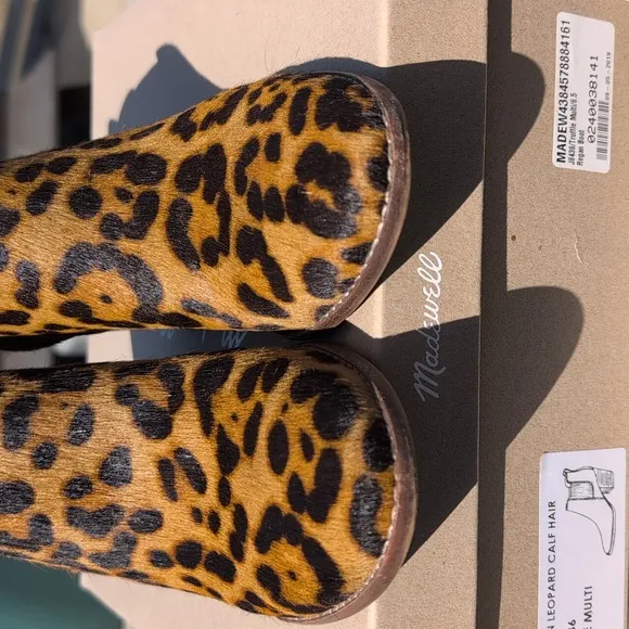 Madewell Reagan Leopard Calf Hair Women's Ankle Boots 6.5