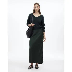 Madewell Satin Maxi Slip Skirt Luxury Forrest NWT 4