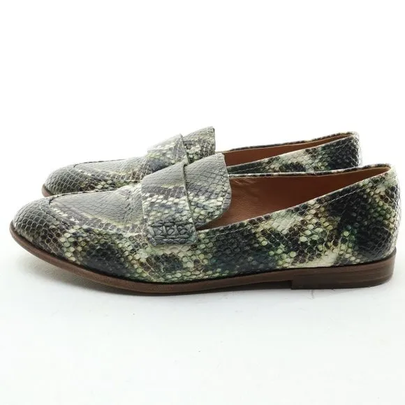 Madewell The Alex Loafer • Women's US 6.5 • Snake Embossed Leather