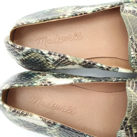 Madewell The Alex Loafer • Women's US 6.5 • Snake Embossed Leather