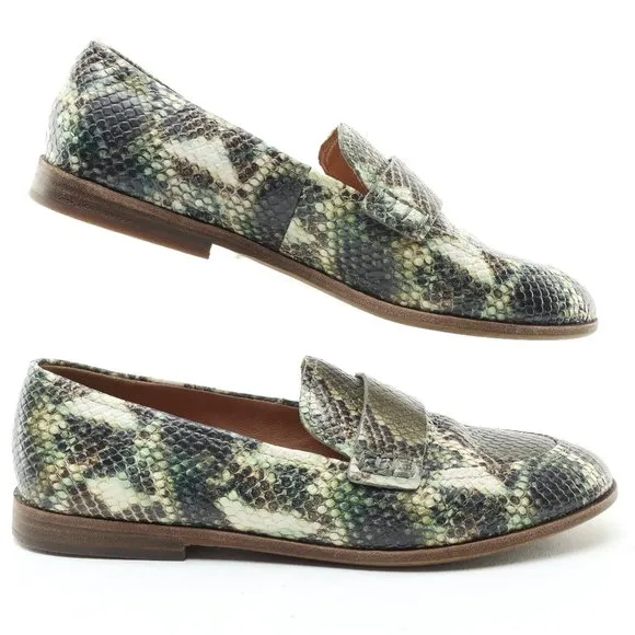 Madewell The Alex Loafer • Women's US 6.5 • Snake Embossed Leather