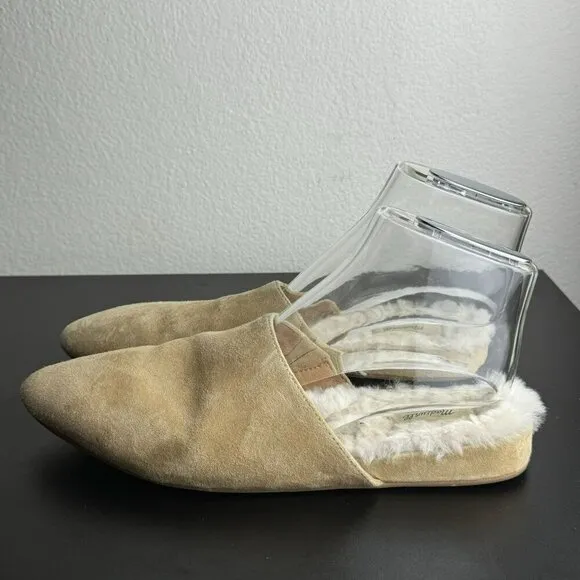 Madewell The Suede Kasey pointed Mule slide shearling lined womens 8 slip-on