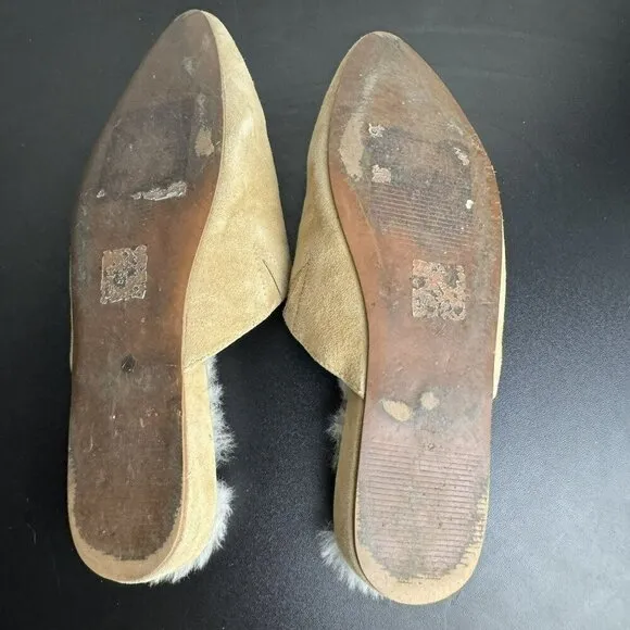 Madewell The Suede Kasey pointed Mule slide shearling lined womens 8 slip-on