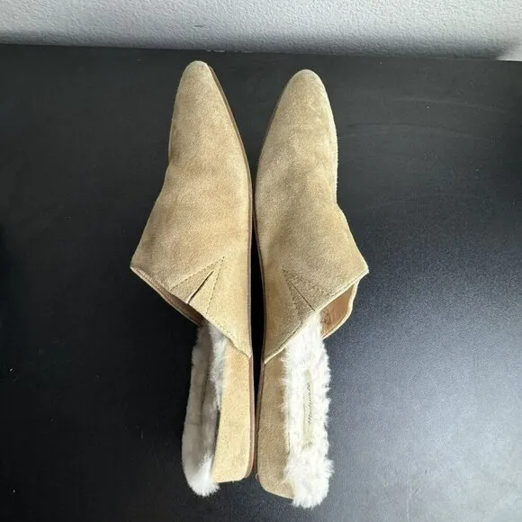 Madewell The Suede Kasey pointed Mule slide shearling lined womens 8 slip-on