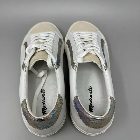 Madewell White Leather Sneakers Women's Size 7.5M Mens 6 Sidewalk Comfort Shoes