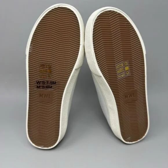 Madewell White Leather Sneakers Women's Size 7.5M Mens 6 Sidewalk Comfort Shoes