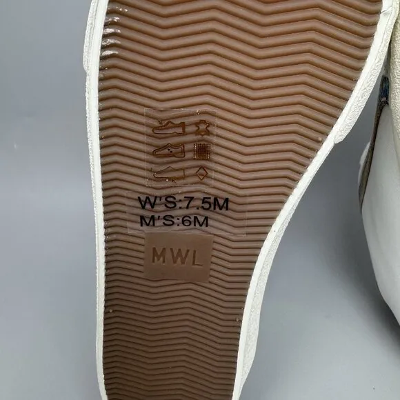 Madewell White Leather Sneakers Women's Size 7.5M Mens 6 Sidewalk Comfort Shoes