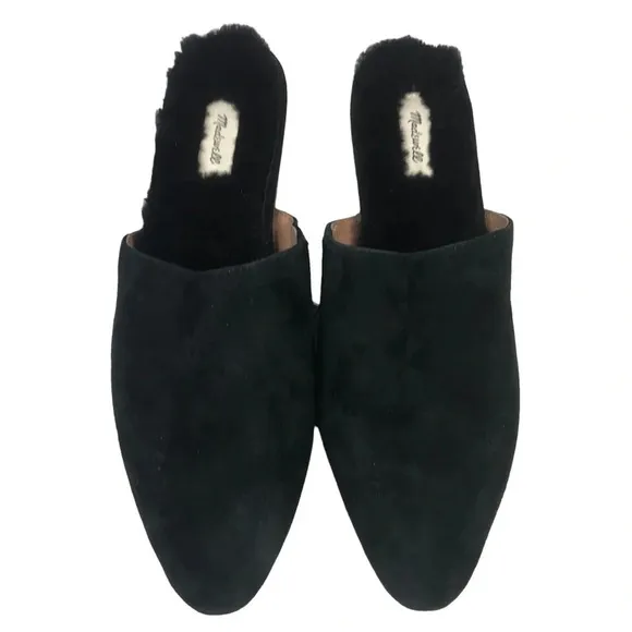 Madewell Women's Kasey Genuine Shearling Mule in Black. Sz: 8.5