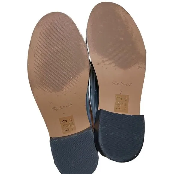 MADEWELL Shoes WMNS 7 Silver Leather The Vernon Penny Loafers Shiny Spring NN041