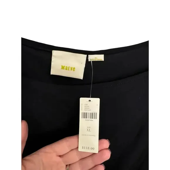 Maeve Anthropologie Sleeveless Little Black Minimalist Slip Dress NWT Size XL