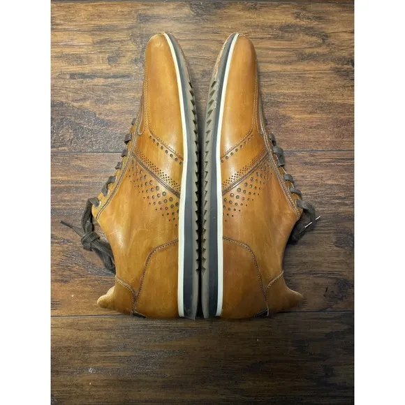 MAGNANNI 15745 Men's Brown Leather Low Top Sneakers Shoes US 10 Made in Spain