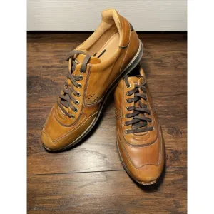 MAGNANNI 15745 Men's Brown Leather Low Top Sneakers Shoes US 10 Made in Spain