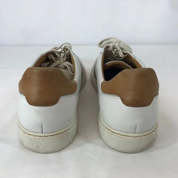 Magnanni ~ Mens 13 ~Mens Elias Sneaker Shoes ~ Leather White Tan 21569