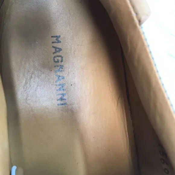 Magnanni ~ Mens 13 ~Mens Elias Sneaker Shoes ~ Leather White Tan 21569