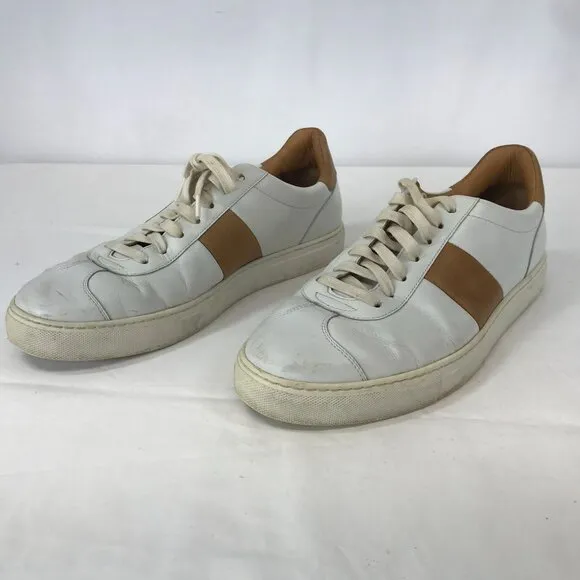 Magnanni ~ Mens 13 ~Mens Elias Sneaker Shoes ~ Leather White Tan 21569