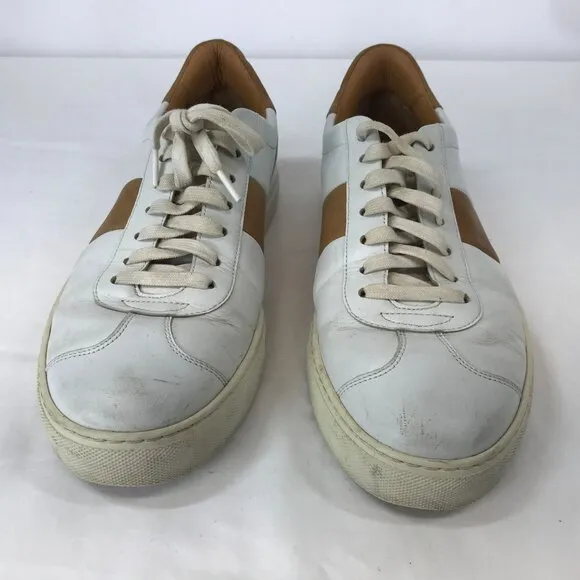 Magnanni ~ Mens 13 ~Mens Elias Sneaker Shoes ~ Leather White Tan 21569