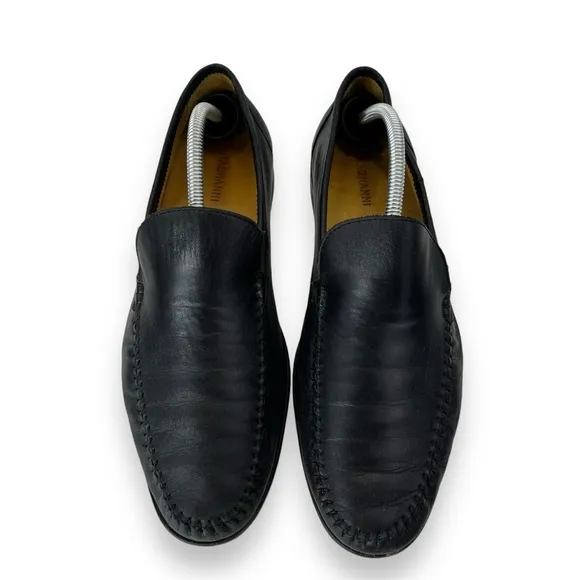 Magnanni Men’s Luxury Black Leather Slip-On Loafer Dress Shoe 10