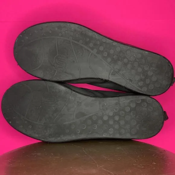 Mahabis Luxe Black Leather Indoor Outdoor Slipper Sz 45