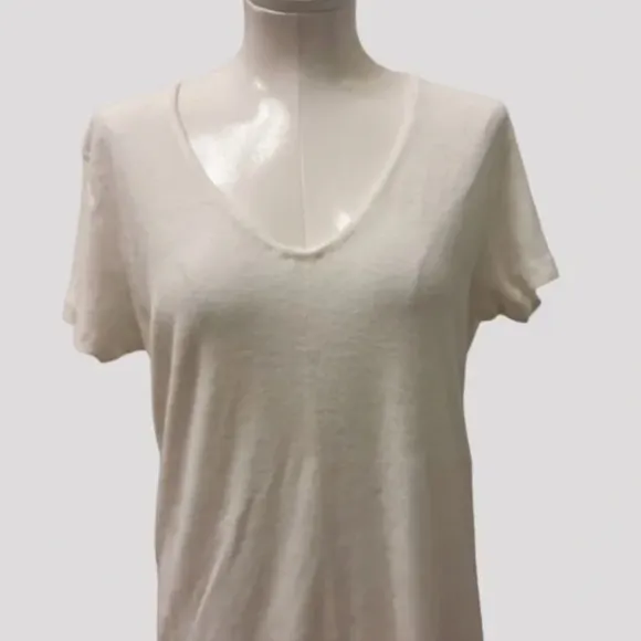 Majestic Filatures Women's white Short Sleeve V-Neck T-Shirt Dress (small)