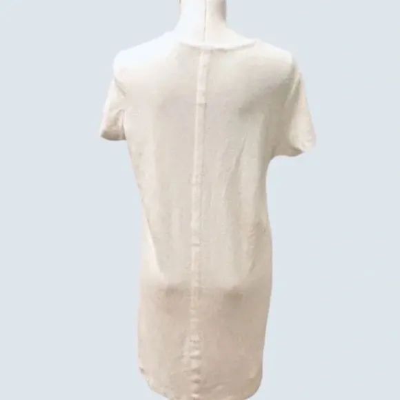 Majestic Filatures Women's white Short Sleeve V-Neck T-Shirt Dress (small)
