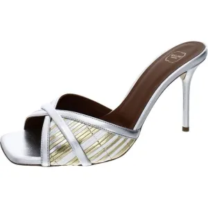 Malone Womens Perla  White Leather Slip On Dressy Mule Sandals Shoes New