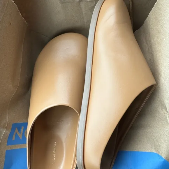 Mansur Gavriel Tan Mules Minimalist Slip-On Design