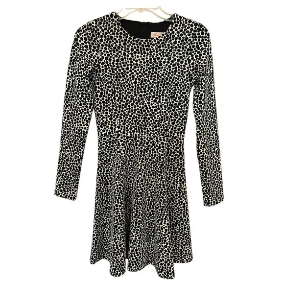 Mara Hoffman Strata Spotted Polka Dot Fit &amp; Flare long sleeve dress size small