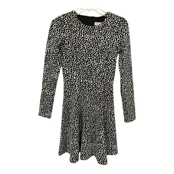 Mara Hoffman Strata Spotted Polka Dot Fit &amp; Flare long sleeve dress size small