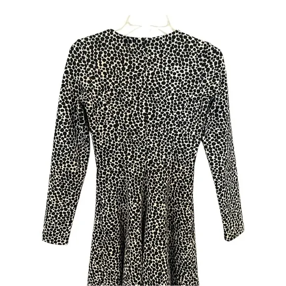 Mara Hoffman Strata Spotted Polka Dot Fit &amp; Flare long sleeve dress size small