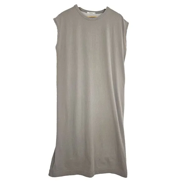 MARAIS Paris Midi Dress Light Gray 100% Cotton Minimalist Capsule Basic O/S