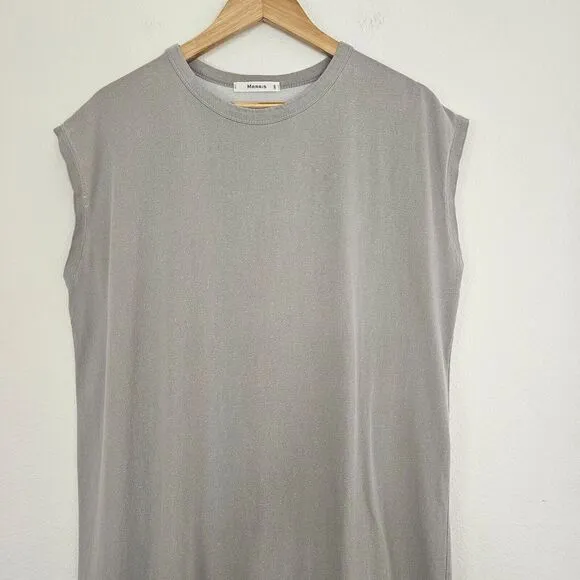 MARAIS Paris Midi Dress Light Gray 100% Cotton Minimalist Capsule Basic O/S