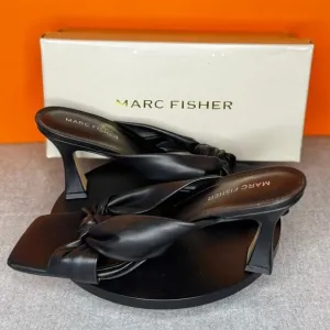 Marc Fisher Loreda Sandal Black Knot Leather Size 8.5 NEW WITH BOX