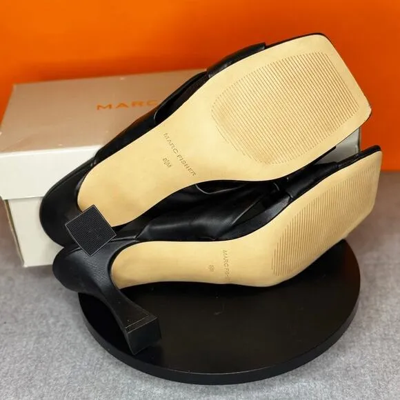 Marc Fisher Loreda Sandal Black Knot Leather Size 8.5 NEW WITH BOX
