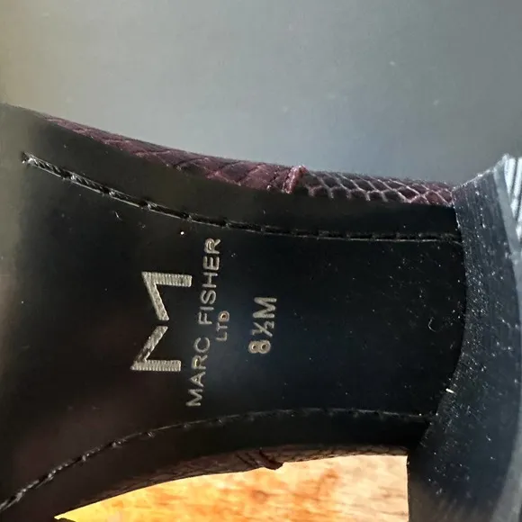 Marc Fisher Taline Leather Ankle Snakeskin Print Boots Size 8.5
