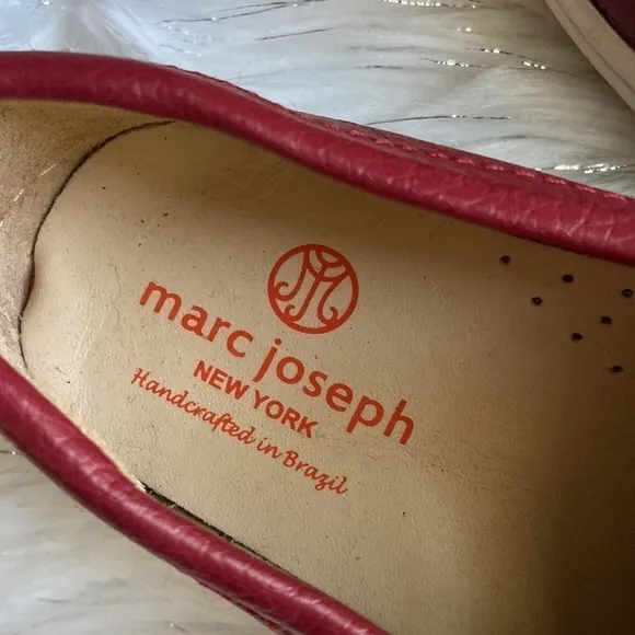 Marc Joseph New York Red Leather Studded Loafer Kid's size 3