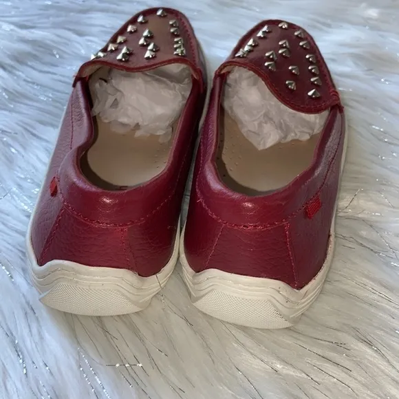 Marc Joseph New York Red Leather Studded Loafer Kid's size 3