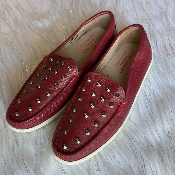 Marc Joseph New York Red Leather Studded Loafer Kid's size 3