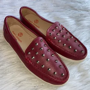Marc Joseph New York Red Leather Studded Loafer Kid's size 3