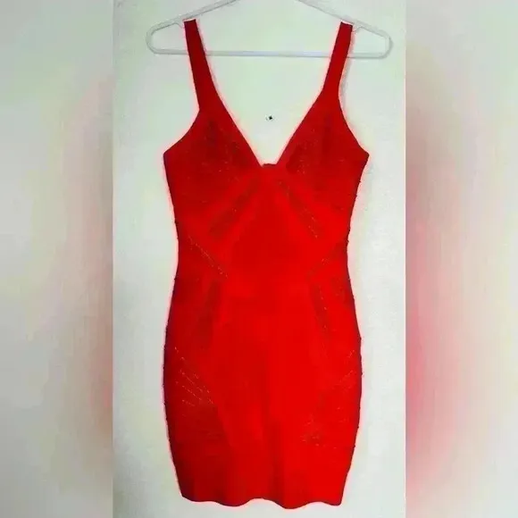 Marciano beaded bodycon dress, unique color size small