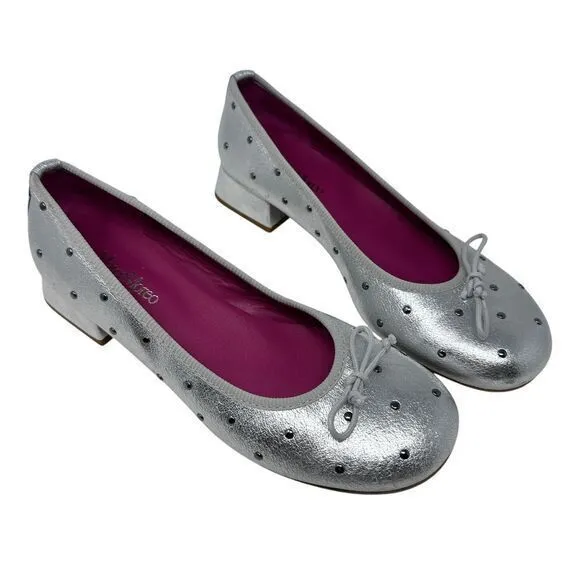 Marco Moreo Milano Silver Leather Lia Pump Slip-On Shoes – Size 39