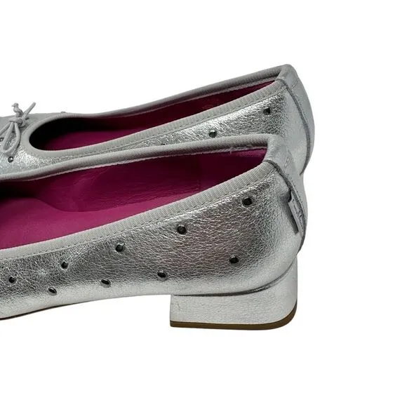 Marco Moreo Milano Silver Leather Lia Pump Slip-On Shoes – Size 39