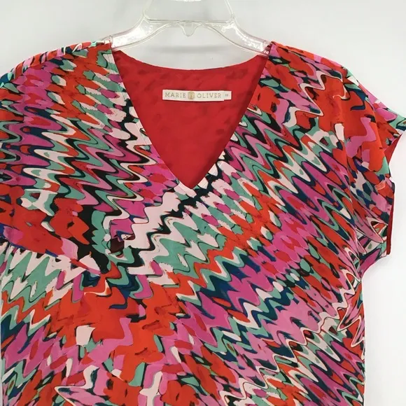 Marie Oliver Women’s Andi 100% Silk Dress Shift Style Minimalist Career Size XS