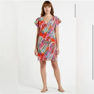 Marie Oliver Women’s Andi 100% Silk Dress Shift Style Minimalist Career Size XS