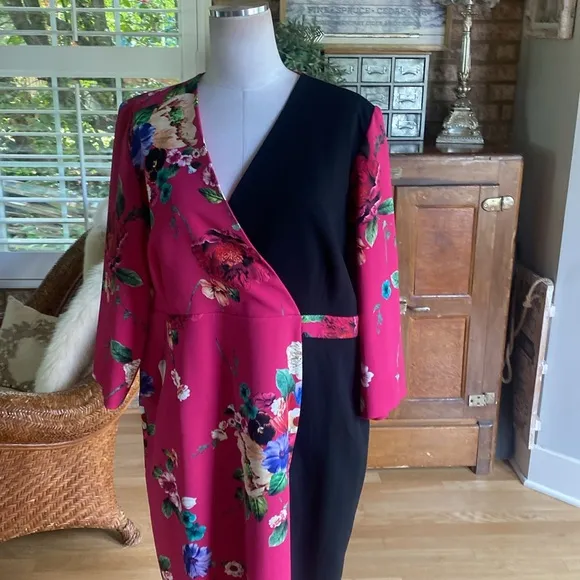 MARINA RINALDI MADE IN ITALY LUXURY FLORAL DRESS PLUS 16 EXCELLENT