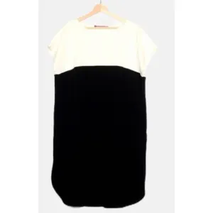 Marina Sport by Marina Rinaldi XXL Color Block Dress Minimalist Black White